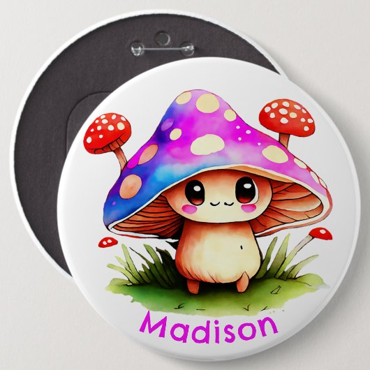 Cute Mushroom Ronde Button 6,0 Cm (Voorkant /achterkant)