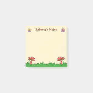 Cute Mushroom Toadstool Personalized Post-it® Notes