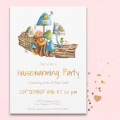 Cute Mushroom Village Illustration Housewarming Kaart