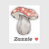 Cute Mushroom Waterverf Illustratie Red Sticker (Vel)