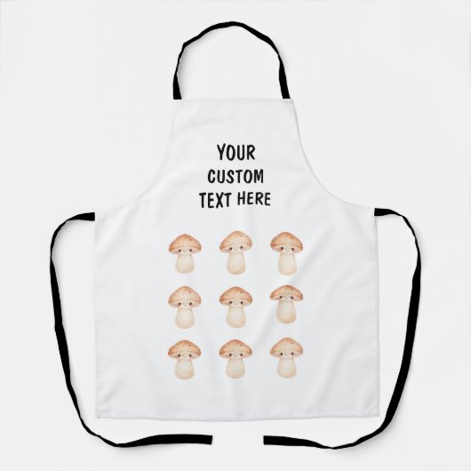 Cute Mushrooms Custom Message Schort (Voorkant)