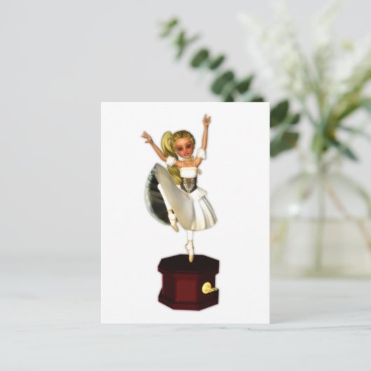 Cute Music Box Dancer Briefkaart (Staand voorkant)