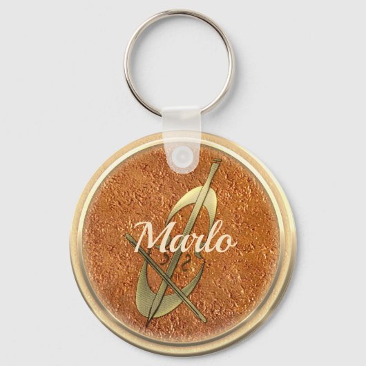 Cute Music Fan Cello Add Text Sleutelhanger (Voorkant)