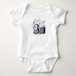 Cute Music Lover – Adorable Cartoon Baby Bodysuit