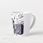 Cute Music Lover – Fun Cartoon Coffee Mug 01 Latte Mok (Rechterhoek)