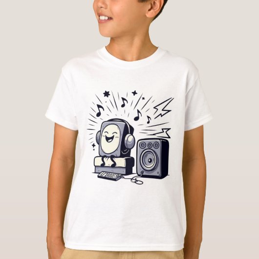 Cute Music Lover – Fun Cartoon Kids T-Shirt (Voorkant)