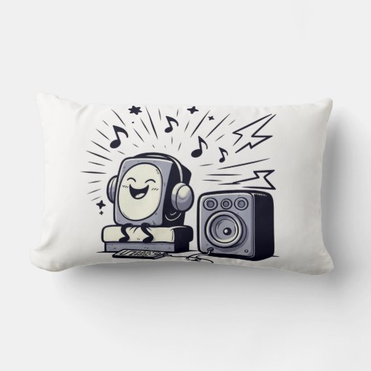 Cute Music Lover – Fun Cartoon Music Pillow 02 Kussen (Voorkant)