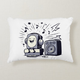 Cute Music Lover – Fun Cartoon Music Pillow Accent Kussen