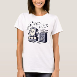 Cute Music Lover: Fun Cartoon T-Shirt Design