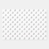 Cute Music Note Pattern Black and White Inpakpapier Vel (Voorkant 3)