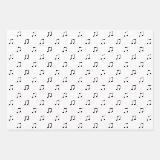 Cute Music Note Pattern Black and White Inpakpapier Vel (Voorkant 3)