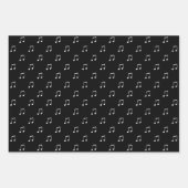 Cute Music Note Pattern Black and White Inpakpapier Vel (Voorkant 2)