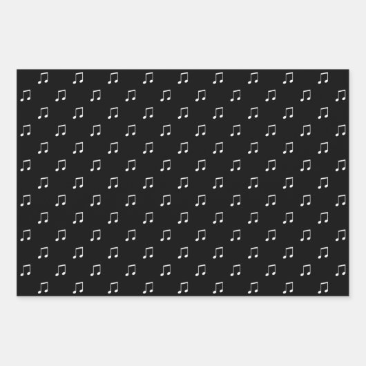 Cute Music Note Pattern Black and White Inpakpapier Vel (Voorkant 2)