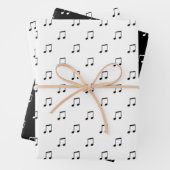 Cute Music Note Pattern Black and White Inpakpapier Vel (In situ)