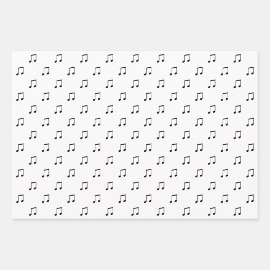 Cute Music Note Pattern Black and White Inpakpapier Vel (Voorkant)