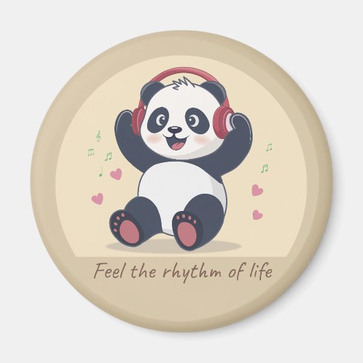 Cute Music Panda Magneet (Voorkant)