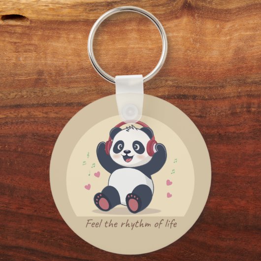 Cute Music Panda Sleutelhanger (Voorkant)