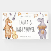 Cute Musical African Animals Baby shower Spandoek (Horizontaal)