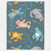 Cute Musical Cats Pattern Kinder Bedroom Fleece Deken (Voorkant)