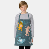 Cute Musical Cats Pattern Kinder Kitchen Schort (Gedragen)