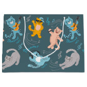 Cute Musical Cats Pattern Kinderen Birthday Groot Cadeauzakje (Voorkant)