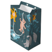 Cute Musical Cats Pattern Kinderen Birthday Medium Cadeauzakje (Voorkant Gekanteld)