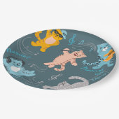 Cute Musical Cats Pattern Kinderen Birthday Party Papieren Bordje (Gekanteld)