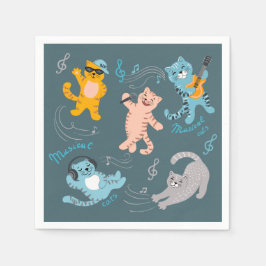 Cute Musical Cats Pattern Kinderen Birthday Party Servet