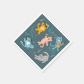Cute Musical Cats Pattern Kinderen Birthday Party Servet (Hoek)
