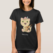 Cute Musical Ginger Caramel Tabby Cat T-Shirt (Voorkant)