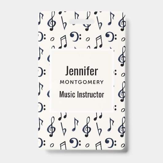 Cute Musical Notes Patroon Badge (Voorkant)