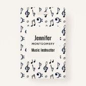 Cute Musical Notes Patroon Badge (Achterkant)