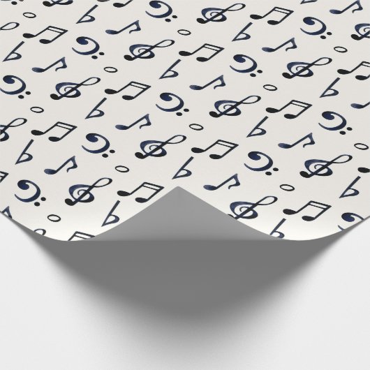 Cute Musical Notes Patroon Cadeaupapier (Hoek)