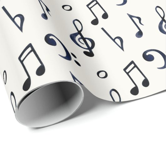 Cute Musical Notes Patroon Cadeaupapier (Rol Hoek)