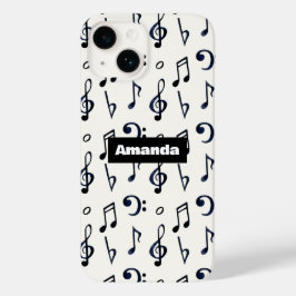 Cute Musical Notes Patroon Case-Mate iPhone 14 Hoesje