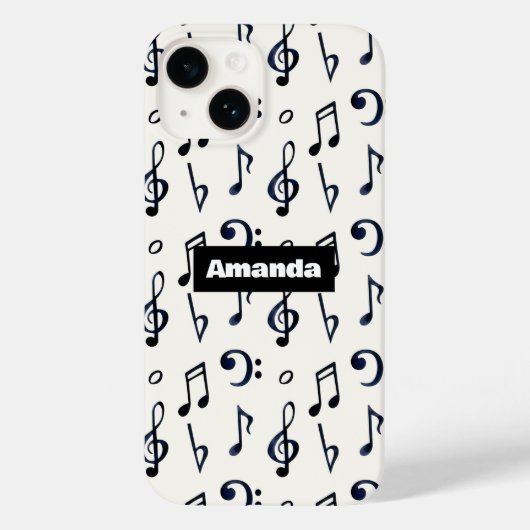 Cute Musical Notes Patroon Case-Mate iPhone Case (Achterkant)