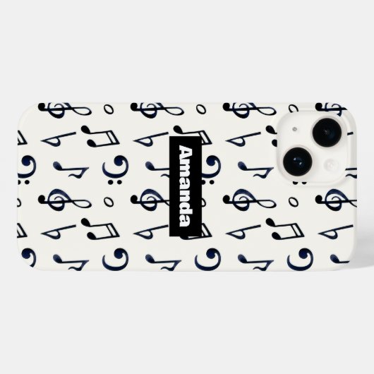 Cute Musical Notes Patroon Case-Mate iPhone Case (Achterkant (horizontaal))