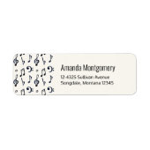 Cute Musical Notes Patroon Etiket (Voorkant)