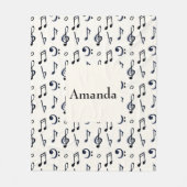 Cute Musical Notes Patroon Fleece Deken (Voorkant)