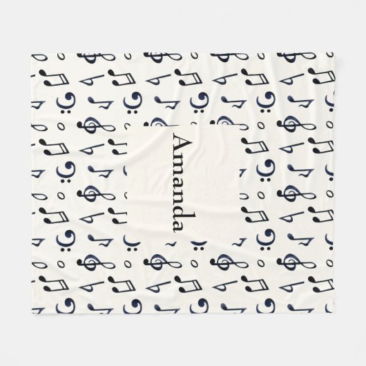 Cute Musical Notes Patroon Fleece Deken (Voorkant (Horizontaal))