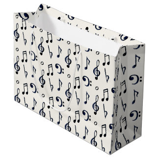 Cute Musical Notes Patroon Groot Cadeauzakje