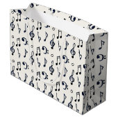 Cute Musical Notes Patroon Groot Cadeauzakje (Achterkant Gekanteld)