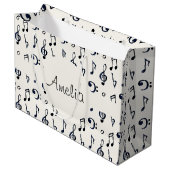 Cute Musical Notes Patroon Groot Cadeauzakje (Voorkant Gekanteld)
