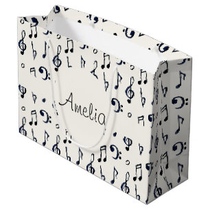 Cute Musical Notes Patroon Groot Cadeauzakje