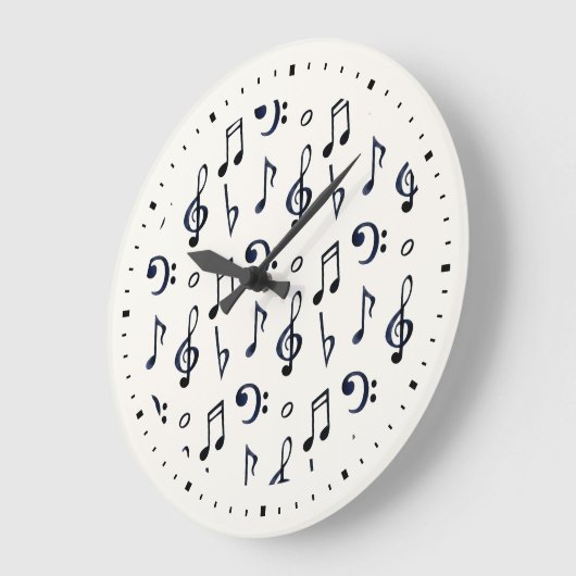 Cute Musical Notes Patroon Grote Klok (Hoek)
