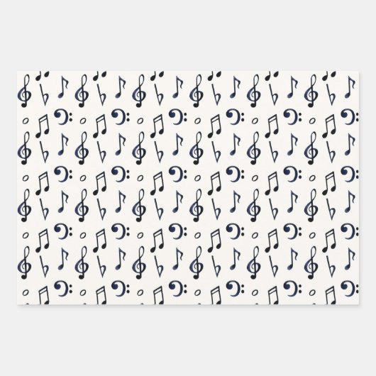 Cute Musical Notes Patroon Inpakpapier Vel (Voorkant 2)