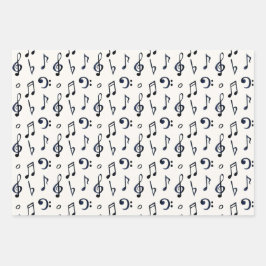 Cute Musical Notes Patroon Inpakpapier Vel