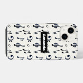 Cute Musical Notes Patroon iPhone Hoesje (Achterkant horizontaal)