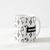 Cute Musical Notes Patroon Koffiemok (Voorkant rechts)