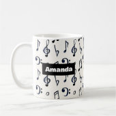 Cute Musical Notes Patroon Koffiemok (Links)